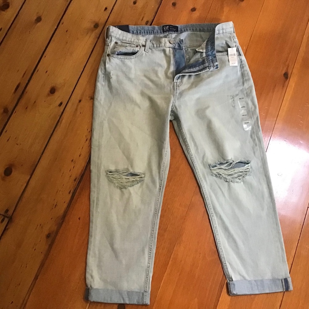 GAP distressed boyfriend jeans size 12 NWT